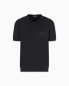 Giorgio Armani Embroidered-logo Short-sleeve T-shirt In Blue