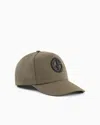 Giorgio Armani Cotton Baseball Cap With Leather Logo In Green