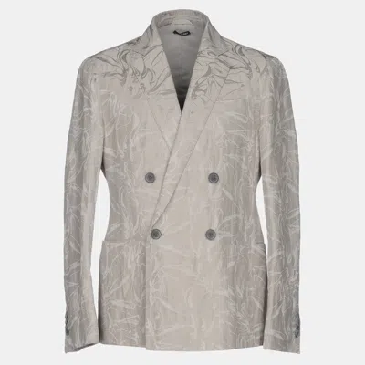 Pre-owned Giorgio Armani Cotton Blazer 50 In Grey