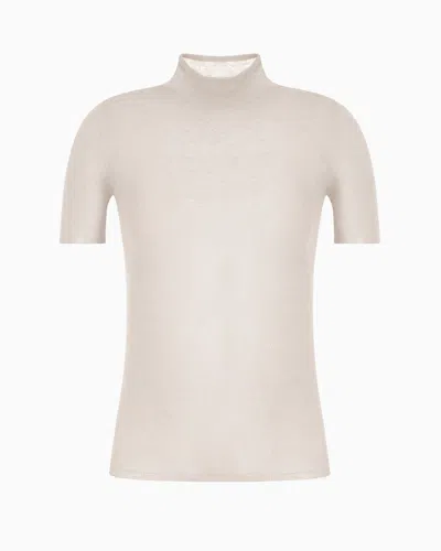 Giorgio Armani Cotton Blend Jumper In Neutral