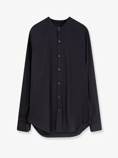 Giorgio Armani Men Cotton Blend Shirt In Black