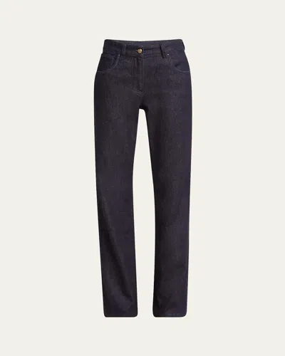 Giorgio Armani Cotton-cashmere Denim Straight-leg Trousers