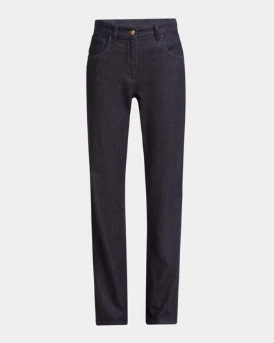 Giorgio Armani Cotton-cashmere Denim Straight-leg Trousers
