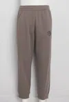 Giorgio Armani Cotton-cashmere Logo Embroidered Sweatpants In White