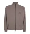 Giorgio Armani Cotton-cashmere Zip-up Logo Track Jacket In White