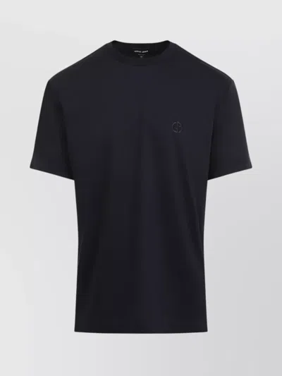 Giorgio Armani Cotton Crew Neck T-shirt In Grey