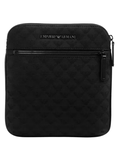 Giorgio Armani Cotton Crossbody Bag In Black