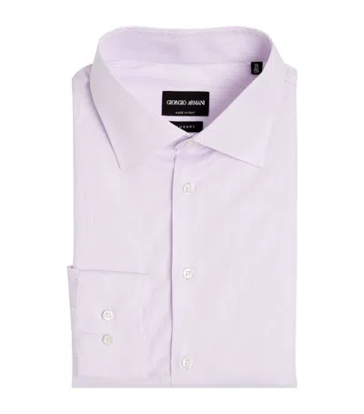 Giorgio Armani Cotton Formal Shirt In Purple
