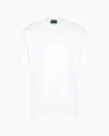 Giorgio Armani Official Store T-shirt Ras-du-cou En Interlock De Coton In Blanc