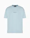 Giorgio Armani Cotton Interlock Crew-neck T-shirt In Light Blue
