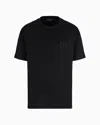 Giorgio Armani Official Store T-shirt Ras-du-cou En Interlock De Coton In Noir