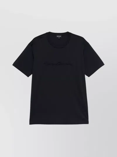 GIORGIO ARMANI COTTON INTERLOCK SIGNATURE LOGO T-SHIRT