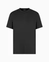 Giorgio Armani Cotton-interlock T-shirt With Embroidered Logo In Black