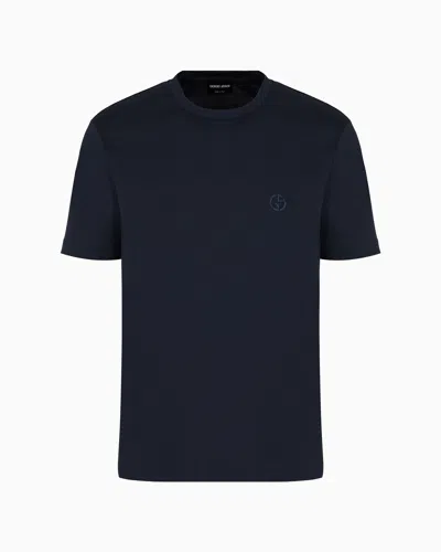 GIORGIO ARMANI COTTON-INTERLOCK T-SHIRT WITH EMBROIDERED LOGO