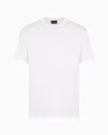Giorgio Armani Cotton-interlock T-shirt With Embroidered Logo In White