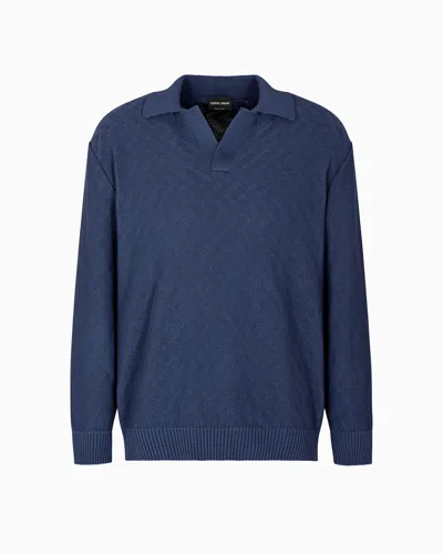 Giorgio Armani Cotton Jacquard Knitted Polo Shirt