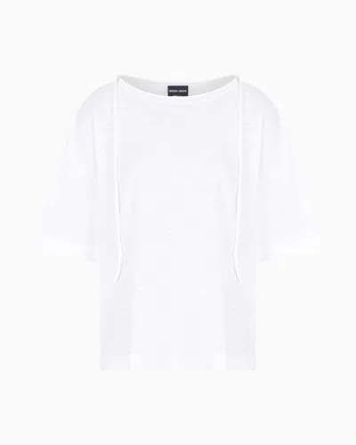 Giorgio Armani Cotton Jersey And Linen T-shirt