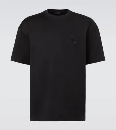 Giorgio Armani Cotton Jersey T-shirt In Black