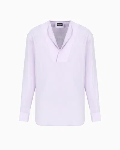 Giorgio Armani Cotton Polo Shirt In Purple