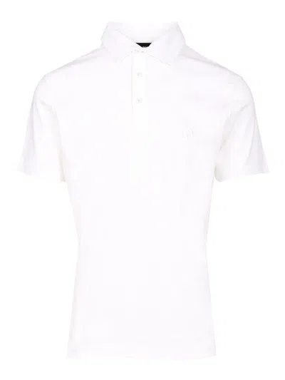 Giorgio Armani Men Cotton Polo Shirt In White
