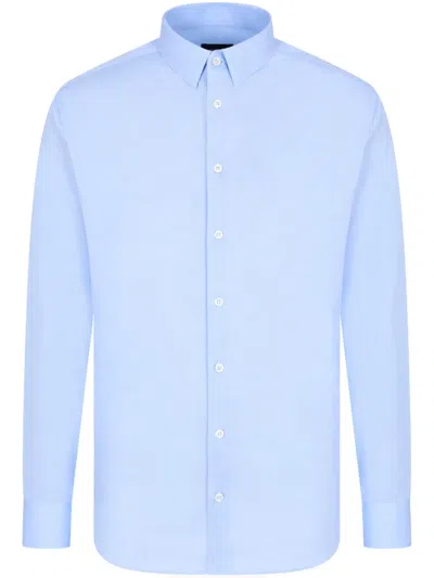 Giorgio Armani Cotton Shirt In Blue