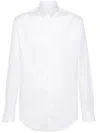 Giorgio Armani Tailored White Cotton Long Sleeve Shirt In White