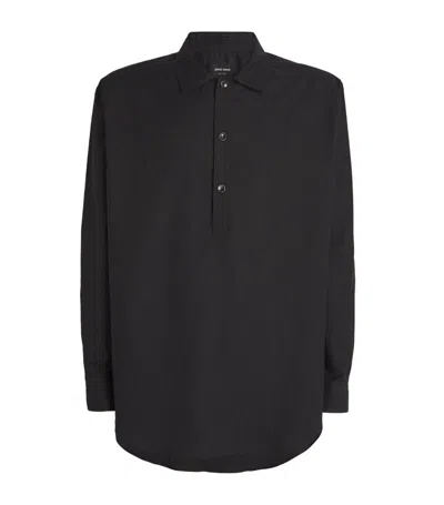 Giorgio Armani Cotton-silk Shirt In Black
