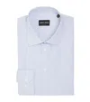Giorgio Armani Cotton Striped Shirt In Grey