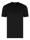 Giorgio Armani Official Store Viscose And Cashmere Jacquard Jersey Crew-neck T-shirt In Black