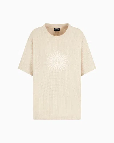 Giorgio Armani Relaxed Fit T-shirts In Beige