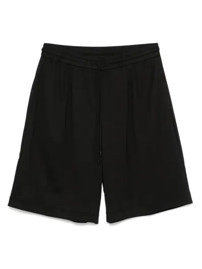 Giorgio Armani Cotton Track Shorts In Black