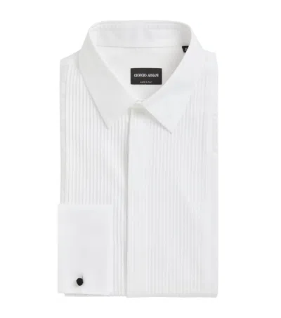 Giorgio Armani Cotton Tuxedo Shirt In White