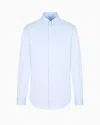 Giorgio Armani Official Store Cotton Twill Shirt In Azure