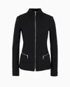 Giorgio Armani Mock-neck Jacket In Black