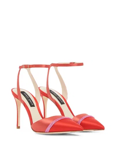 Giorgio Armani Court Crystal-embellished Pointed-toe Pumps In Multi