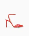 Giorgio Armani Court Shoes With Two-tone Satin Strap In Red