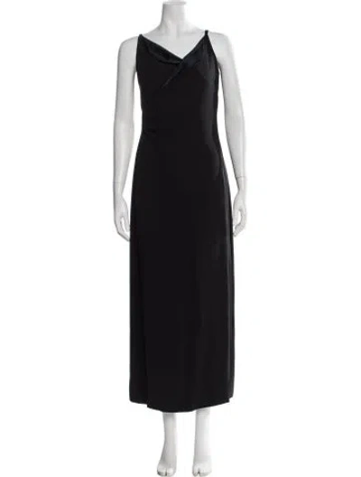 Pre-owned Giorgio Armani Cowl Neck Long Dress In Black