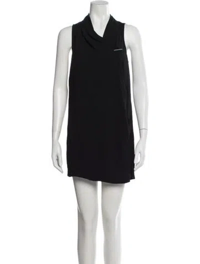 Pre-owned Giorgio Armani Cowl Neck Mini Dress In Blue