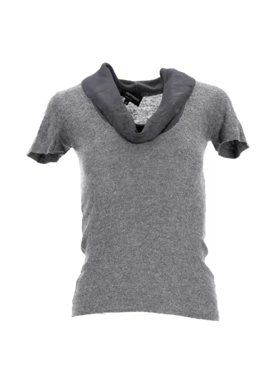 Pre-owned Giorgio Armani Cowl-neck T-shirt In Gray