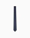 Giorgio Armani Cravate En Soie Et Cachemire Jacquard In Blue