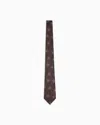 Giorgio Armani Cravate En Soie Jacquard In Brown