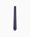 Giorgio Armani Cravate En Soie Jacquard In Blue