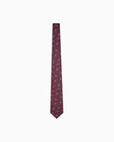 Giorgio Armani Cravate En Soie Jacquard Cachemire In Multi