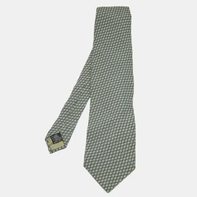 Pre-owned Giorgio Armani Cravatte Grey Jacquard Traditional Tie In Gray