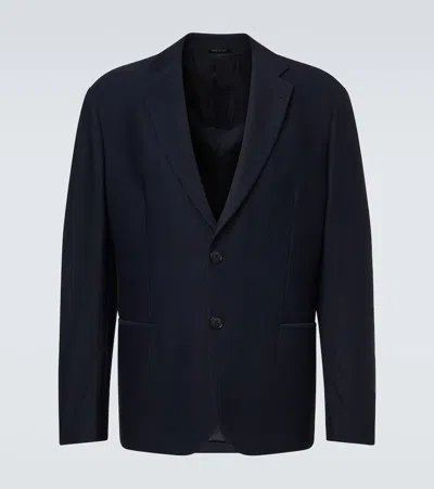 Giorgio Armani Crêpe Blazer In Blue
