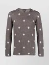 Giorgio Armani Diamond-jacquard Crew-neck Jumper In Multi