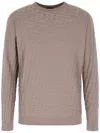 Giorgio Armani Crew-neck Geometric Jumper In Neutrals