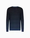 Giorgio Armani Crew-neck Jumper In Linen And Cotton In Black
