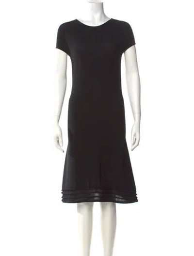 Pre-owned Giorgio Armani Crew Neck Knee-length Dress In Black