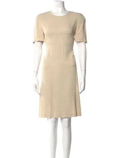 Pre-owned Giorgio Armani Crew Neck Knee-length Dress In Neutral